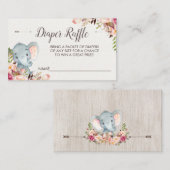 Boho-olifant diaper-ticket bijvoegen informatiekaartje (Voorkant / Achterkant)