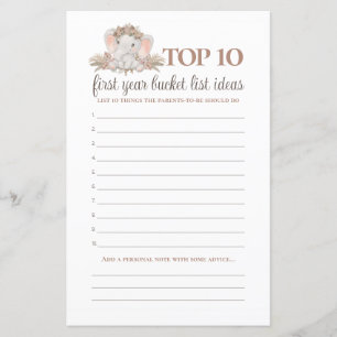 Boho olifant emmer lijst Baby shower spel