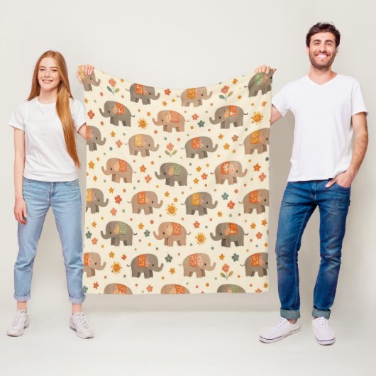 Boho Olifant Fleece Deken (In situ)