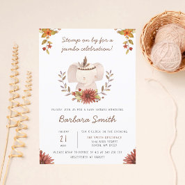 Boho Olifant Handgeschreven Baby Shower Kaart