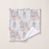 Boho olifant liefhebbers betegeld bad handdoek (Wasdoekje)