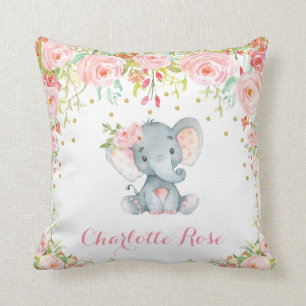 Boho Olifant Roze Goud Baby Meisje Kinderkamer Dec Kussen