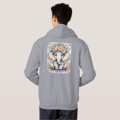 Boho olifant 🌼🐘 | Vrede en bloemblaadjes Hoodie (Achterkant volledig)