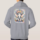 Boho olifant 🌼🐘 | Vrede en bloemblaadjes Hoodie (Achterkant)
