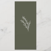 Boho Olijf Groen Wildbloem Bruiloft Flat Menu (Achterkant)
