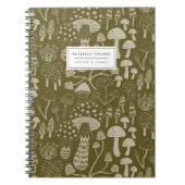 Boho Olive Green Mushroom Notitieboek (Voorkant)