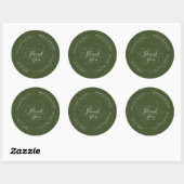 Boho Olive Green Wedding Thank You Favor Ronde Sticker (Vel)