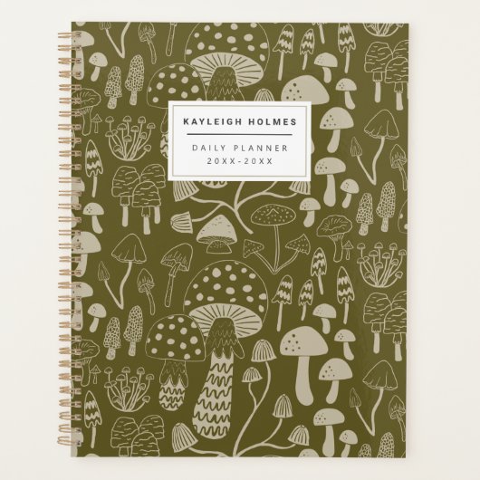 Boho Olive Mushroom Planner (Voorkant)