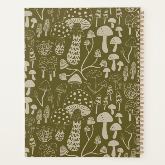 Boho Olive Mushroom Planner (Achterkant)