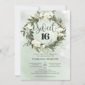 Boho Olive witte rozen Sweet 61 Kaart (Voorkant)