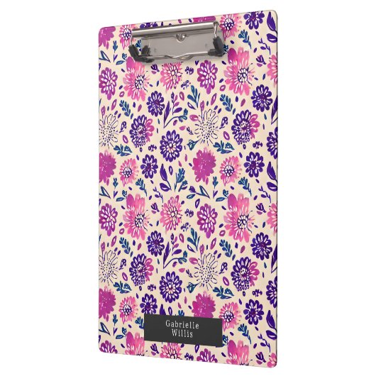 Boho Ombre Floral Paars Klembord (Links)