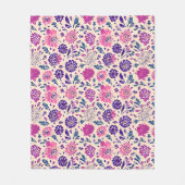 Boho Ombre Pink en Paarse Floral Pattern Fleece Deken (Voorkant)
