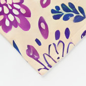 Boho Ombre Pink en Paarse Floral Pattern Fleece Deken (Hoek)