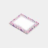 Boho Ombre Pink en Paarse Floral Pattern Post-it® Notes (Schuin)