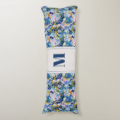 Boho Omkeerbare Abstracte Bloemkunst Monogrammed Lichaamskussen (Voorkant Verticaal)