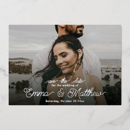 Boho Onder de Zee Foto Kringel Save the Date Folie Uitnodiging