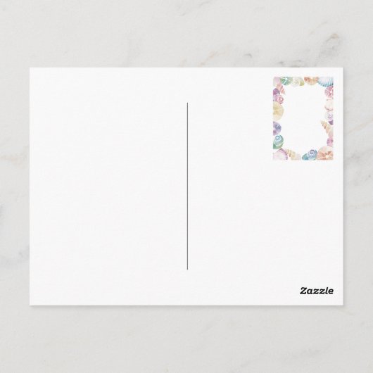 Boho Onder het Zee Curly Save the Date Briefkaart (Achterkant)