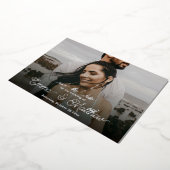 Boho Onder het Zee Foto Curly Save the Date Folie Uitnodiging (Gedraaid)