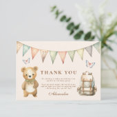 Boho One Happy Camper 1e verjaardagsfeestje Bedankkaart (Staand voorkant)