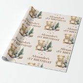 Boho One Happy Camper 1e verjaardagsfeestje Cadeaupapier (Uitgerold)