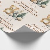 Boho One Happy Camper 1e verjaardagsfeestje Cadeaupapier (Hoek)