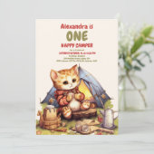 Boho One Happy Camper 1e verjaardagsfeestje Kaart (Staand voorkant)