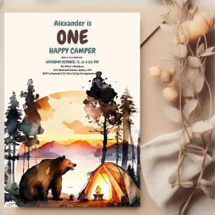 Boho One Happy Camper 1e verjaardagsfeestje Kaart