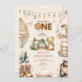 Boho One Happy Camper 1e verjaardagsfeestje Kaart (Voorkant / Achterkant)