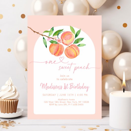 Boho One Sweet Peach Verjaardag Kaart