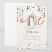 Boho ONEderful Birthday Invitation Kaart (Voorkant / Achterkant)