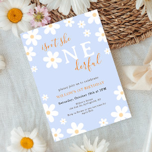 Boho Onederful Floral Groovy Daisy 1e verjaardag Kaart