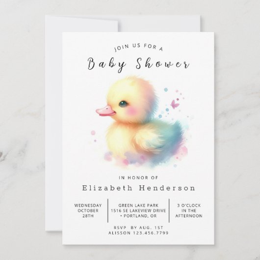 Boho Online Duck Baby shower Kaart (Voorkant)