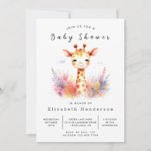 Boho Online Giraffe Baby shower Kaart