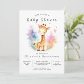 Boho Online Giraffe Baby shower Kaart (Staand voorkant)