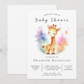 Boho Online Giraffe Baby shower Kaart (Voorkant / Achterkant)
