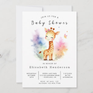 Boho Online Giraffe Baby shower Kaart