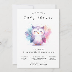 Boho Online Owl Baby shower Kaart