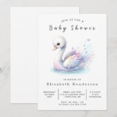 Boho Online Swan Baby shower Kaart (Voorkant / Achterkant)
