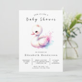 Boho Online Swan Baby shower Kaart (Staand voorkant)