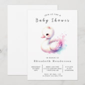 Boho Online Swan Baby shower Kaart (Voorkant / Achterkant)