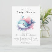 Boho Online Whale Baby shower Kaart (Staand voorkant)