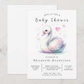 Boho Online Zwanen Baby Shower Kaart (Voorkant / Achterkant)