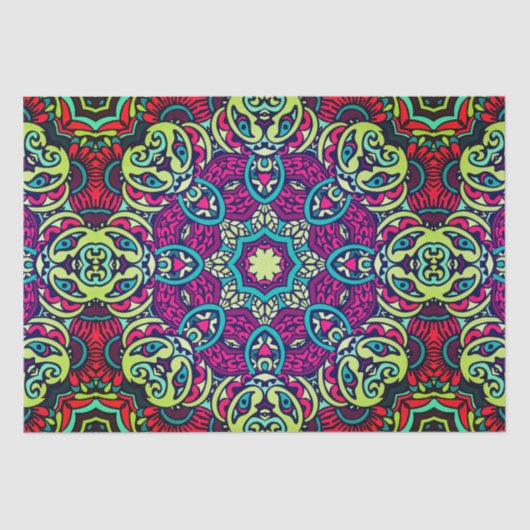 Boho ontwerp Mandala Tissue Paper Tissuepapier (Voorkant)