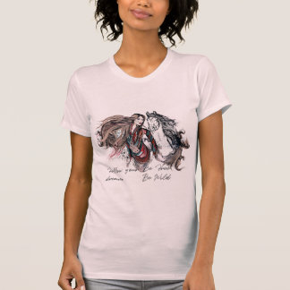 Boho ontwerp met meisje en paard t-shirt