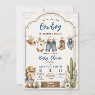 Boho Onze Kleine Cowboy Wild West Paard Baby Showe Kaart