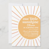 boho onze kleine sunshine verjaardagsuitnodiging kaart (Voorkant)