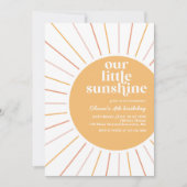 boho onze kleine sunshine verjaardagsuitnodiging kaart (Voorkant)