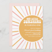 boho onze kleine sunshine verjaardagsuitnodiging kaart (Voorkant / Achterkant)