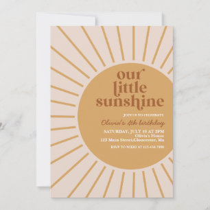 boho onze kleine zon verjaardag kaart