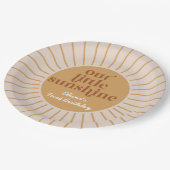 Boho onze kleine zonneschijn verjaardag papieren bordje (Gekanteld)